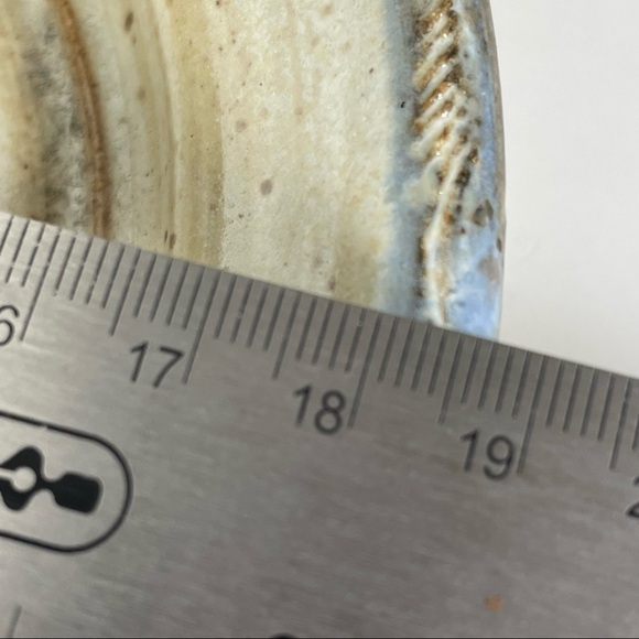 Blue Beige Stoneware Pottery Dish Handle - Picture 13 of 14